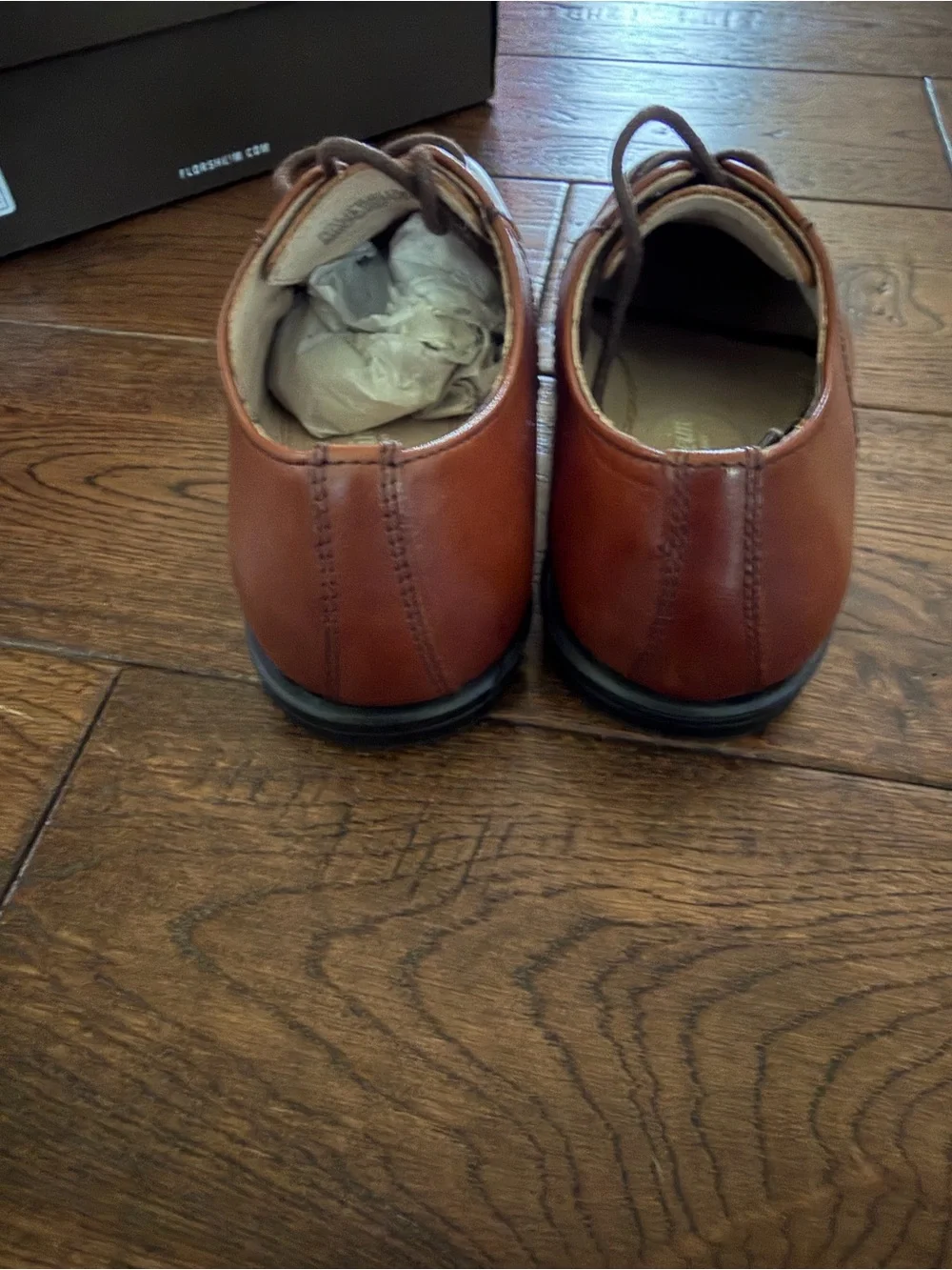 Florsheim Kids Tan Leather Lace-Up Dress Shoes